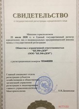 License for establishment of BelfAdor Company (Ador office in Belarus)